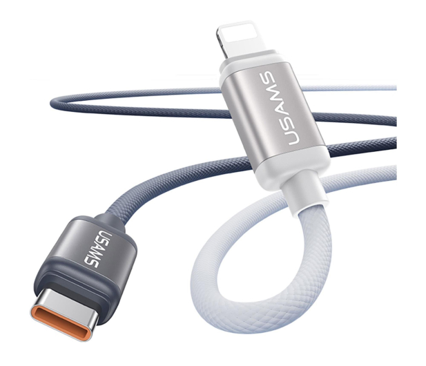 USAMS Kabel 30W USB-C/Lightning 1,2m czarno biały - 1569100 - zdjęcie 2